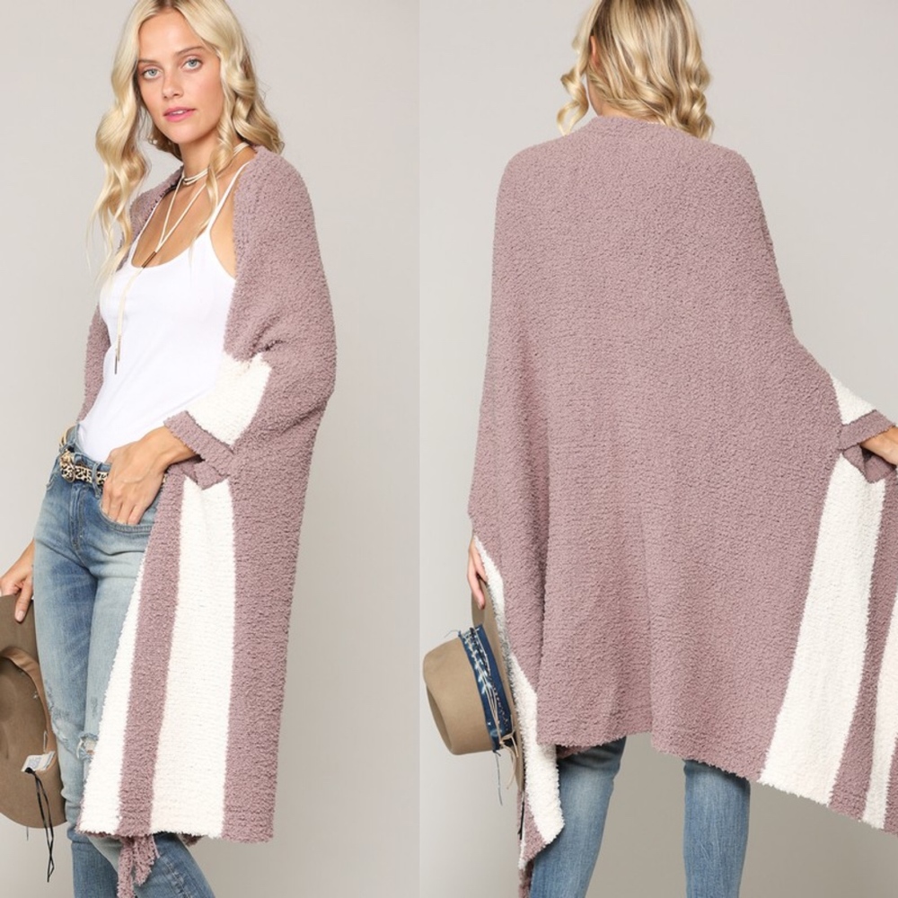 WENDY Color block Tassel Cardigan - Picture 2 of 2